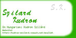 szilard kudron business card